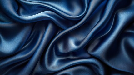 Fototapeta premium Navy Blue Silk Satin Fabric 