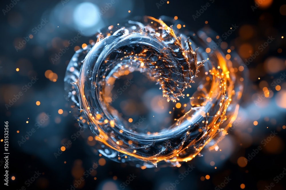 Aufkleber dynamic swirling patterns of water and light create an abstract visual display in a dark background