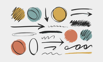 A modern vector illustration of hand-drawn sketch-style elements, easily editable.