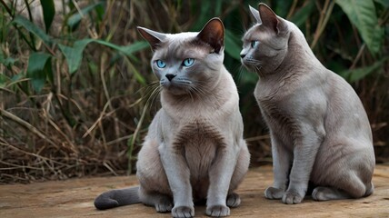 A cute white kitten, a domestic feline, playfully eyes a mouse and a ball