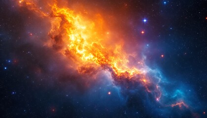Fototapeta premium Nebula Formation in Outer Space with Stars and Cosmic Dust
