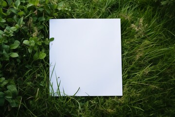 Blank Paper on Grass
