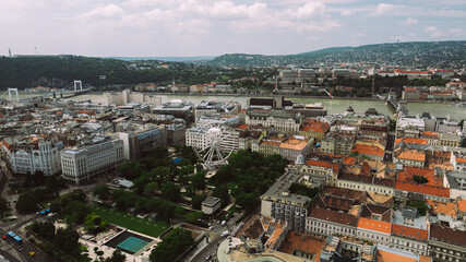 Establishing Aerial view of Budapest Cityscape - Hungary Capital Skyline at daytime