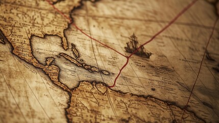 Columbus's 15th Century Voyage Map
