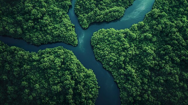 River Branching: Top View
