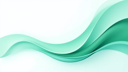 Obraz premium Graceful curves of mint and green hues gracefully intertwine.
