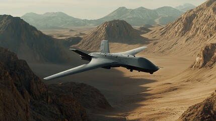 BAE Taranis Stealth Drone: Desert Mountain Flight
