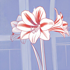 Obraz premium Abstract floral illustration with soft pastel tones