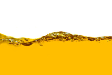 orange juice splash isolated with bubbles