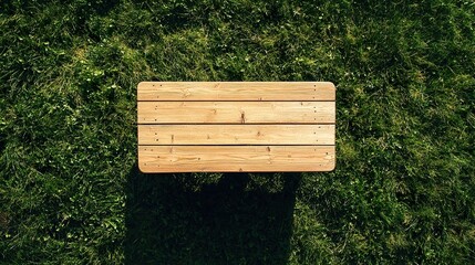 Light Wood Picnic Table Overhead View

