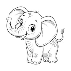Adorable Baby Elephant Coloring Page