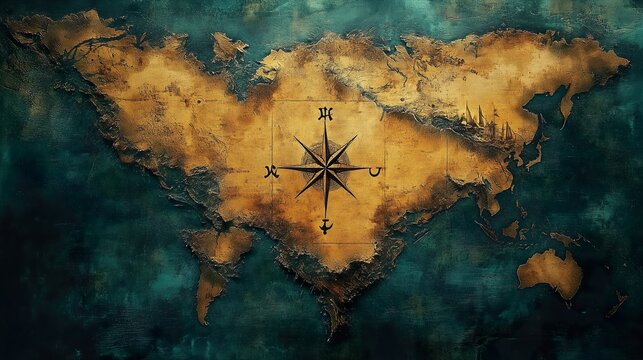 Abstract Pirate Map Illustration
