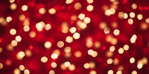 a vibrant red background filled with geometric patterns, highlighted by dramatic lighting, with warm golden bokeh creating depth and a celebratory mood 4