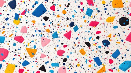 Festive Retro Confetti Shapes in Bright Colors with a Random Playful Vibe