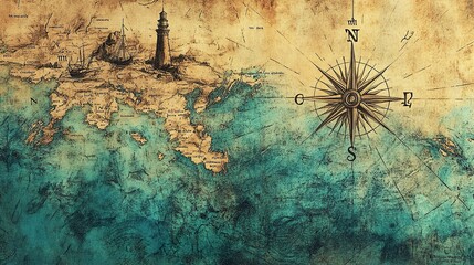 Antique Nautical Chart
