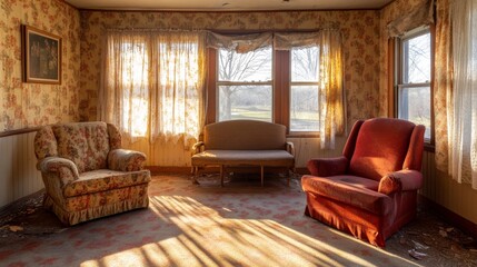 The interior of an abandoned rental house