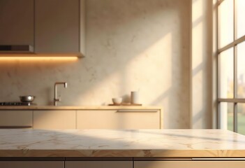 Sunlit Kitchen Countertop Modern Design Interior
