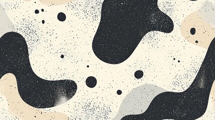 Modern Seamless Line Art Pattern with Irregular Shapes for a Dynamic Contemporary Abstract Expression