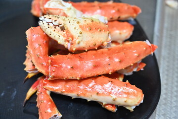 King crab dish. Steamed King Crab