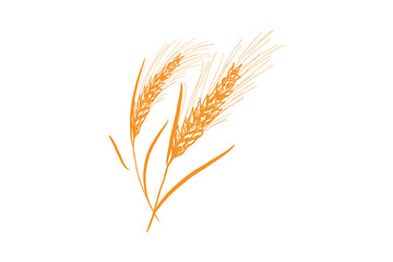 Simple wheat logo, wheat icon vector on white background.