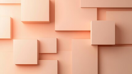 Obraz premium Abstract Peach Colored Geometric Shapes Background