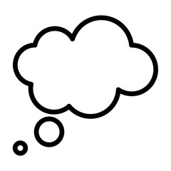 Thought Bubble Vector Line Icon Design