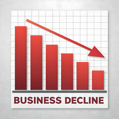 A Business Graph showing the Negative grow of business