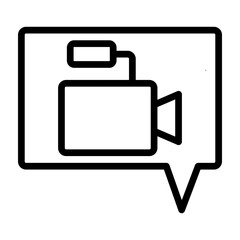 Video Chat Vector Line Icon Design
