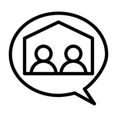 Chat Room Vector Line Icon Design