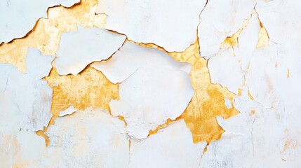 Fototapeta premium A peeling paint texture background with distressed gold details, soft muted tones, aged and artistic, ideal for classic and vintage style designs
