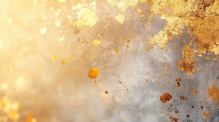 A weathered metal texture background with gold patina and faded gray tones, industrial and vintage, perfect for artistic and elegant backdrops