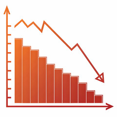 A Business Graph showing the Negative grow of business