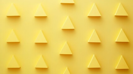 Yellow Triangles Arranged in a Geometric Pattern