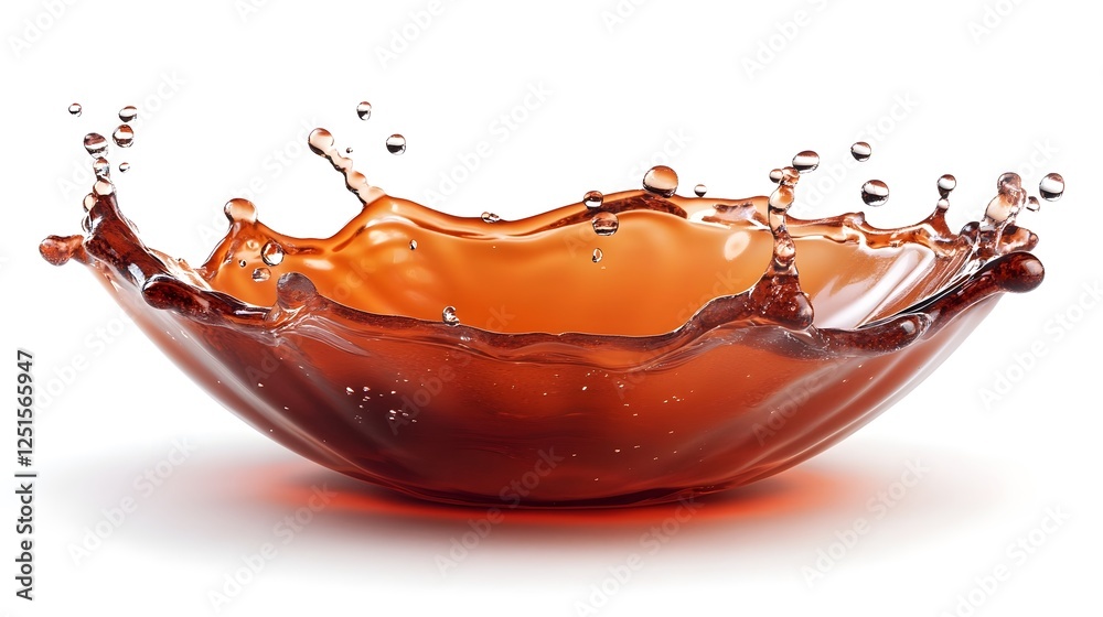 Aufkleber Dramatic and captivating image of an orange liquid splash creating a dynamic and energetic visual in a glass bowl with vibrant ripple effects and a mesmerizing abstract design