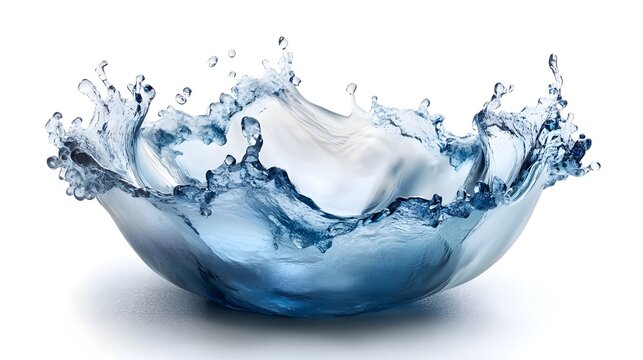 Dramatic and captivating splash of clear blue liquid in various shades and motions creating an abstract and energetic aquatic display  The splashing water appears to be in a state of constant flux