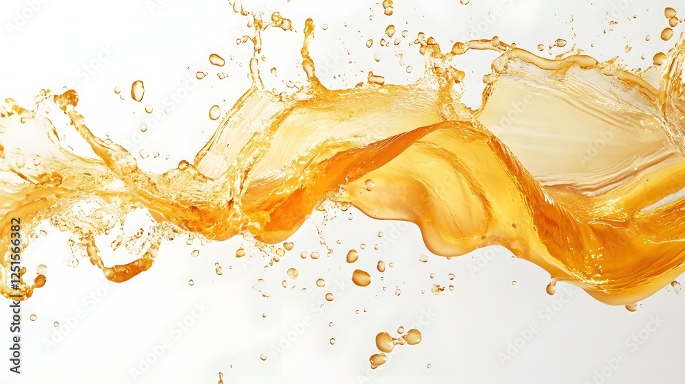Poster Dramatic and dynamic golden liquid splash flow and motion abstract background with vibrant colors and energetic textures  Powerful and captivating 3D render for design art and digital graphics