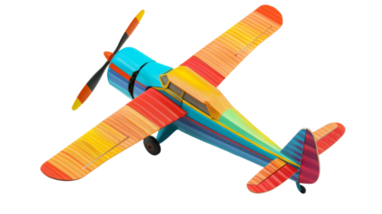 Toy Airplane with Rainbow Colors for Kids' Playtime