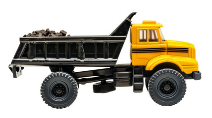 Yellow Dump Truck Toy with Movable Bed for Construction Play