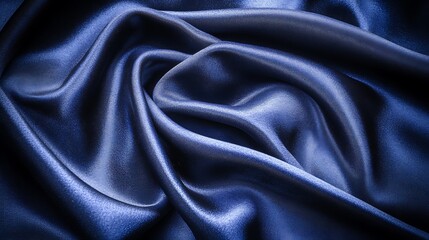 Fototapeta premium Draped Luxurious Blue Satin Fabric