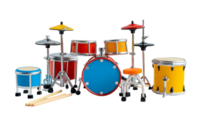 Toy Drum Set with Colorful Cymbals for Kids' Music Fun
