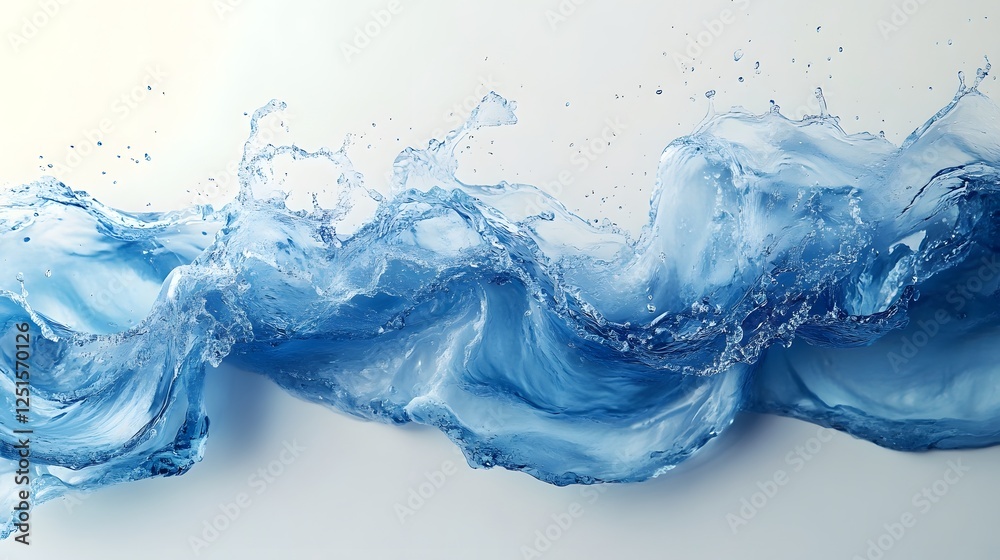 Aufkleber Dramatic image of powerful crashing ocean waves with dynamic swirling and curling movements creating a striking abstract scene of motion energy and fluidity