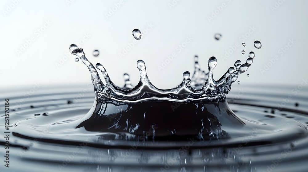 Aufkleber Dramatic image showcasing the captivating beauty of a transparent liquid splash frozen in dynamic motion creating a visually striking and display of energy and fluidity