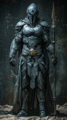 Futuristic Warrior Shrouded in Darkness