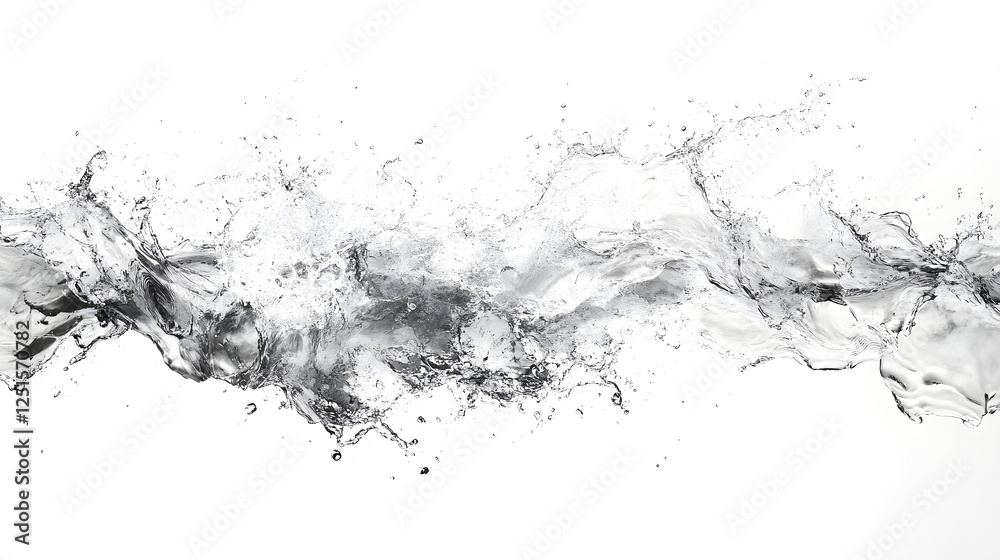 Poster Dramatic monochrome ink splash and flow abstract background  Powerful dynamic fluid movement and textured chaos with a contemporary minimalist aesthetic  Captivating