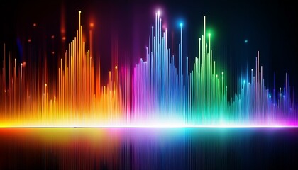 abstract background with colorful bars and lights sound equalizer or music column