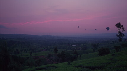 A high-altitude tea plantation bathed in soft gold_008