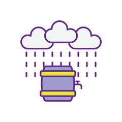 Rainwater Harvesting icon vector stock illustration