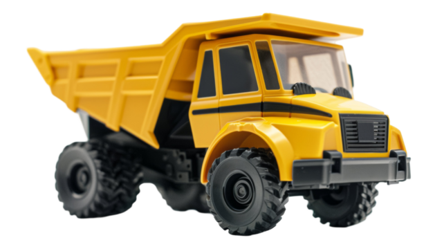 Yellow Dump Truck Toy with Movable Bed for Construction Play