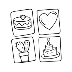 valentine day vector, clip art, cut out, doodle,