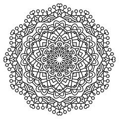 Fototapeta premium Monochrome Mandala with Spiral Elements for Relaxation